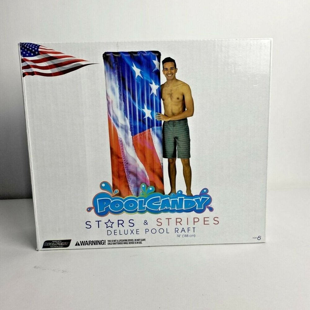 PoolCandy Stars & Stripes 74" Deluxe Pool Raft - Picture 4 of 5
